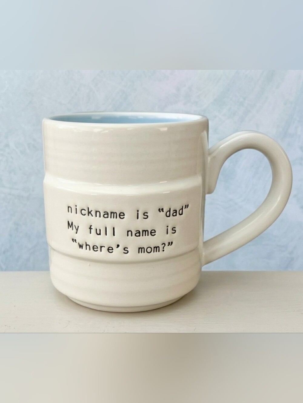 Mud Pie "Where's Mom?" Ceramic Coffee Mug(16oz)-Dad Gift